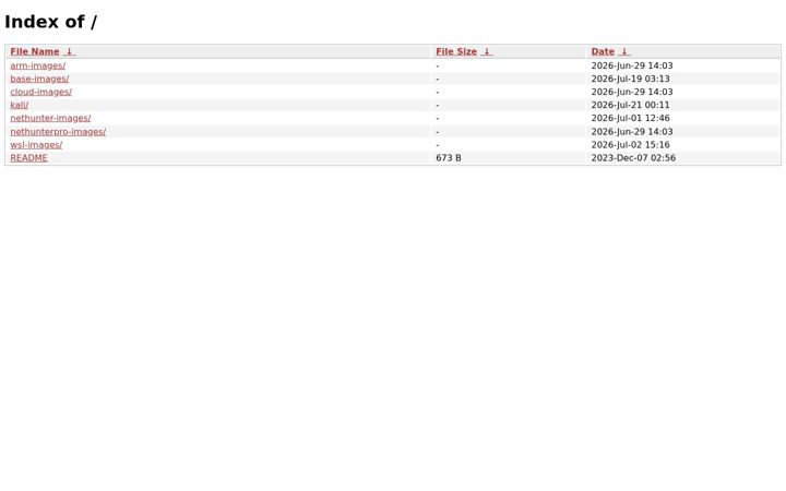 Screenshot of kali.download