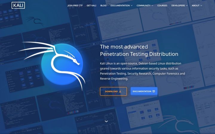 Screenshot of kali.org