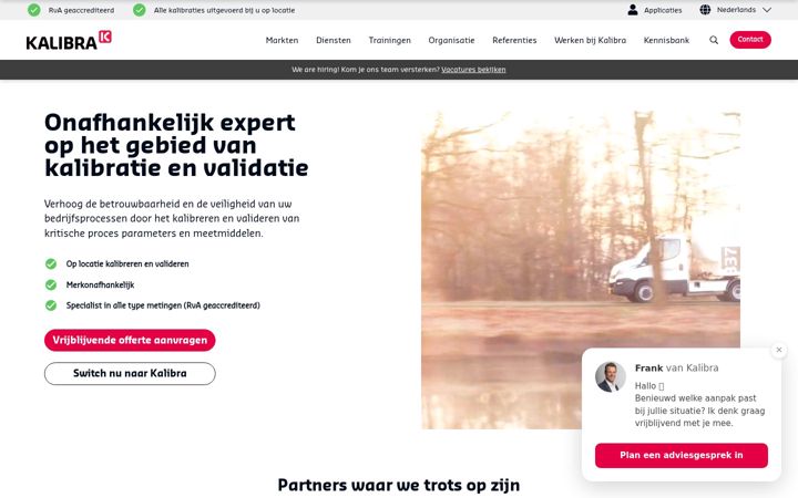 Screenshot of kalibra.nl