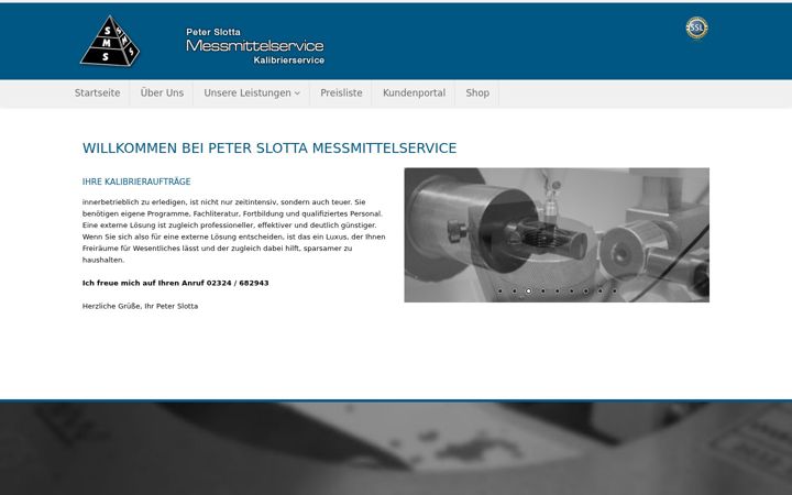 Screenshot of kalibrierservice.org