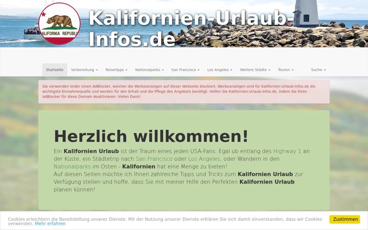 Screenshot of kalifornien-urlaub-infos.de