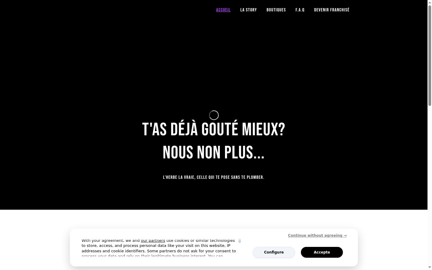 Screenshot van de toestemmingsbanner zoals getoond vóór enige interactie