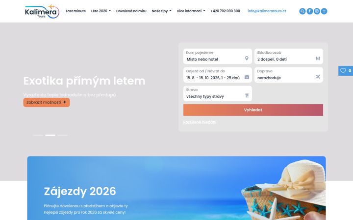 Screenshot of kalimeratours.cz