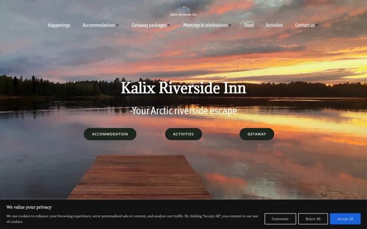 Screenshot of kalixriversideinn.se