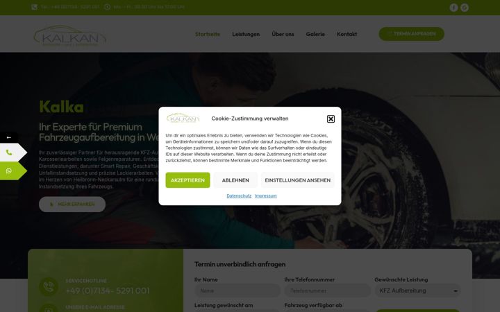 Screenshot of kalkan-lack.com