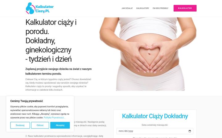 Screenshot of kalkulatorciazy.pl