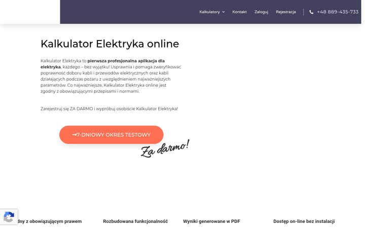 Screenshot of kalkulatorelektryka.pl