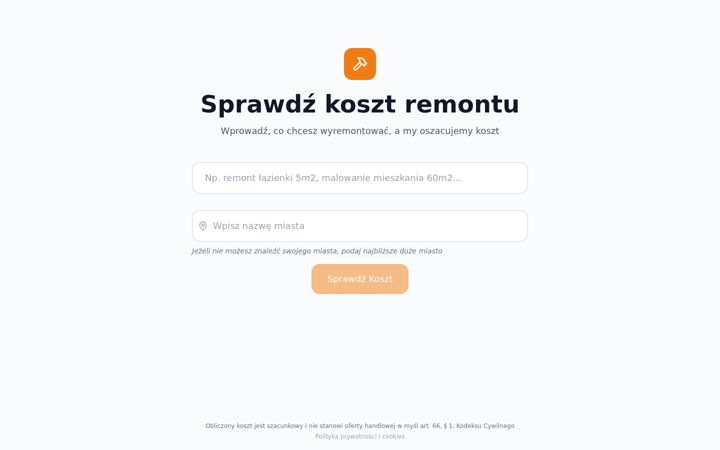Screenshot of kalkulatorremontowy.pl
