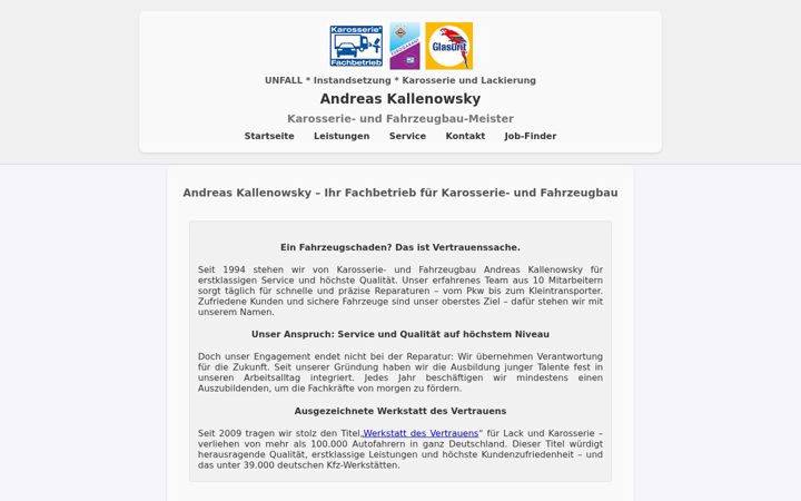 Screenshot of kallenowsky.eu