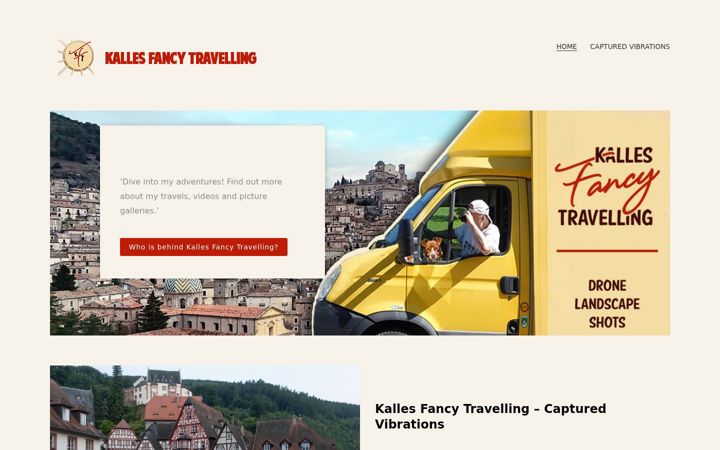 Screenshot of kallesfancytravelling.com