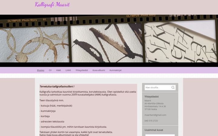 Screenshot of kalligrafimaarit.com