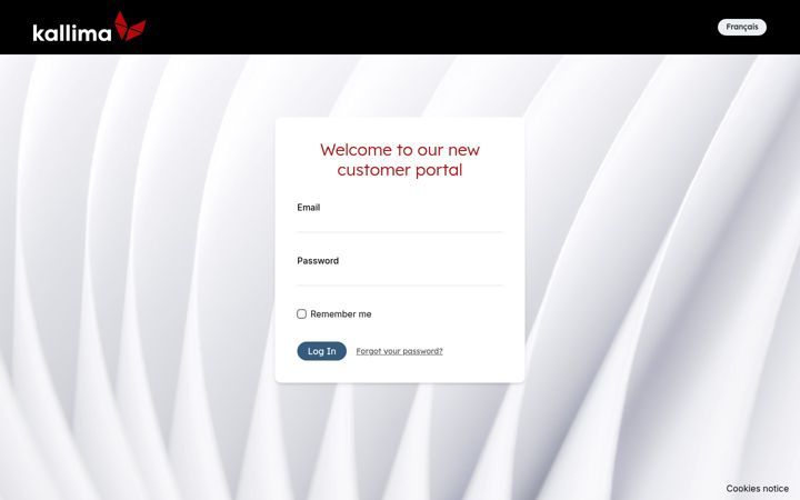 Skjámynd af kallimacustomerportal.com