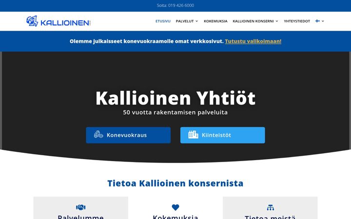 Skärmbild av kallioinenyhtiot.com