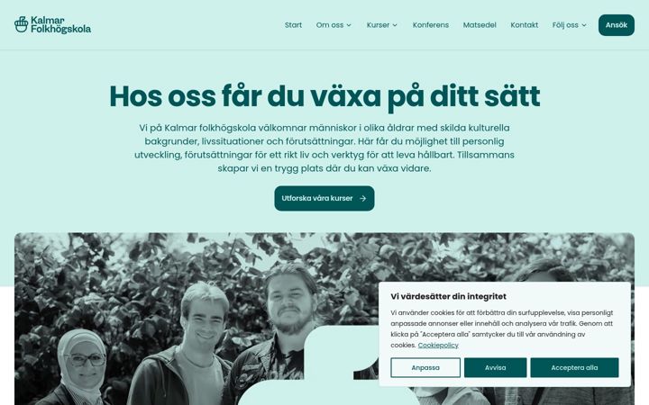 Screenshot of kalmarfolkhogskola.se
