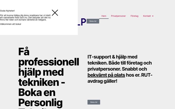 Screenshot of kalmarteknikhjalp.se
