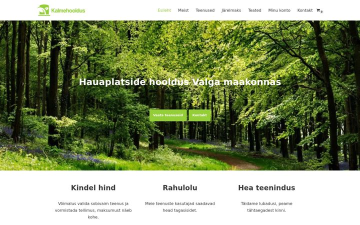Screenshot of kalmehooldus.com