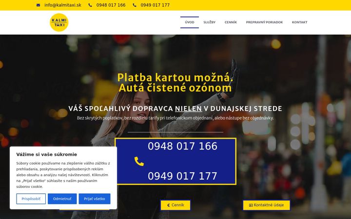 Screenshot of kalmitaxi.sk