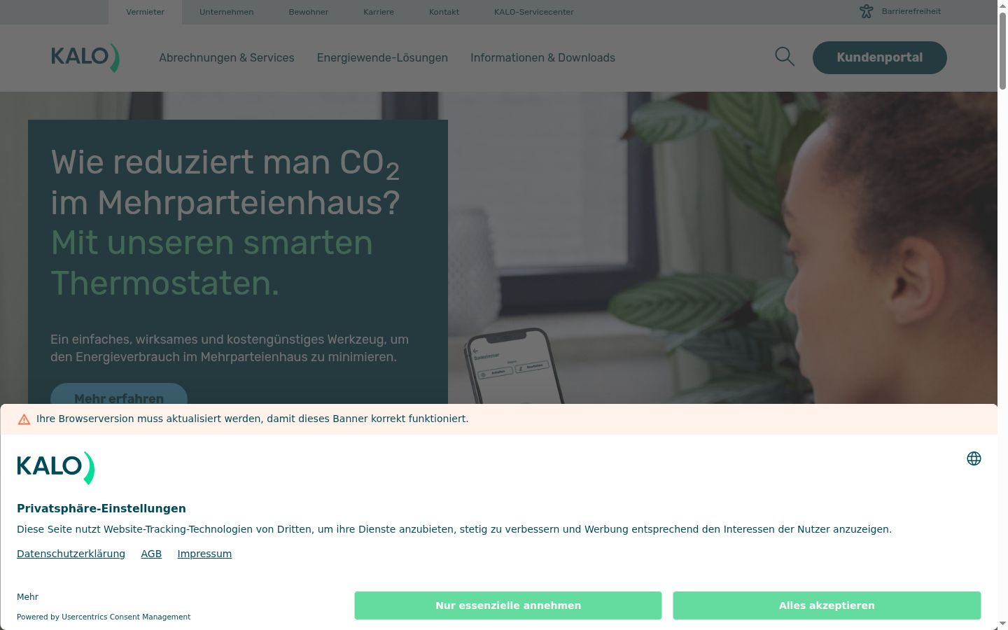 Screenshot tal-banner tal-kunsens muri qabel kwalunkwe interazzjoni