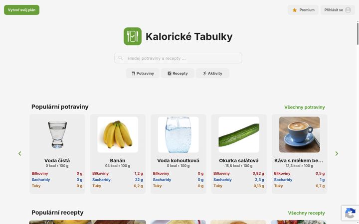 Screenshot of kaloricketabulky.cz