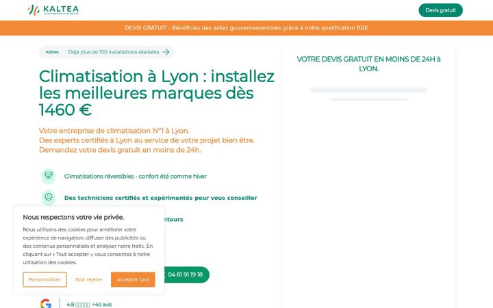 Screenshot of kaltea-lyonouest.com