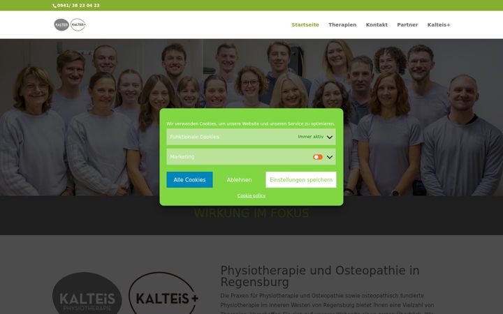 Screenshot of kalteis-physio.de