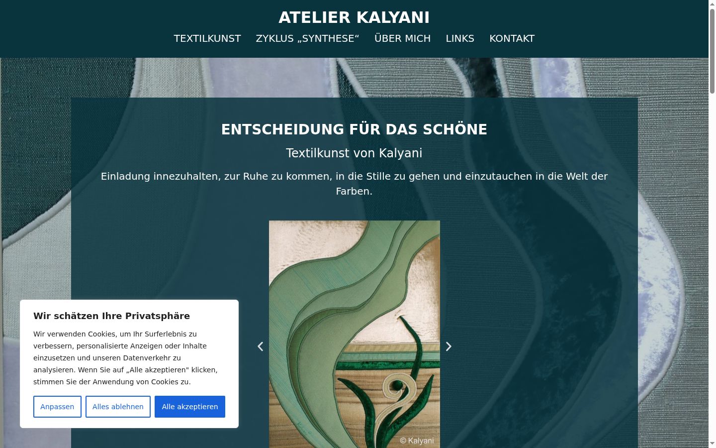 Screenshot des Einwilligungsbanners vor jeglicher Interaktion