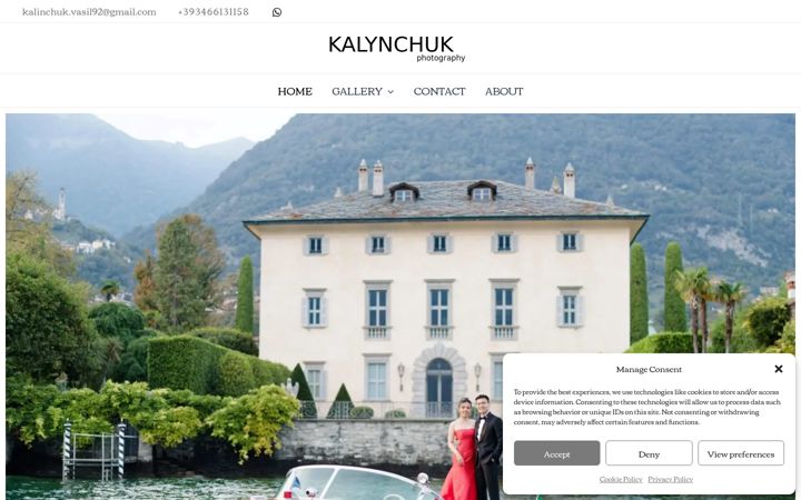 Screenshot of kalynchukphotography.com
