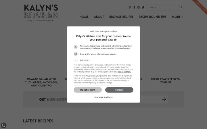 Screenshot of kalynskitchen.com