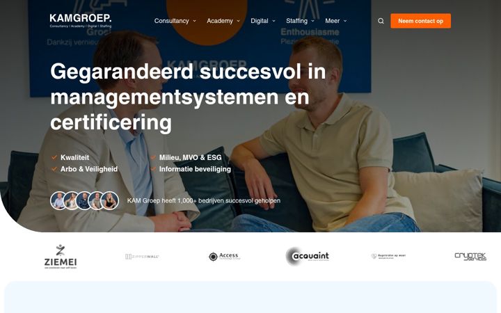 Screenshot of kam-groep.nl