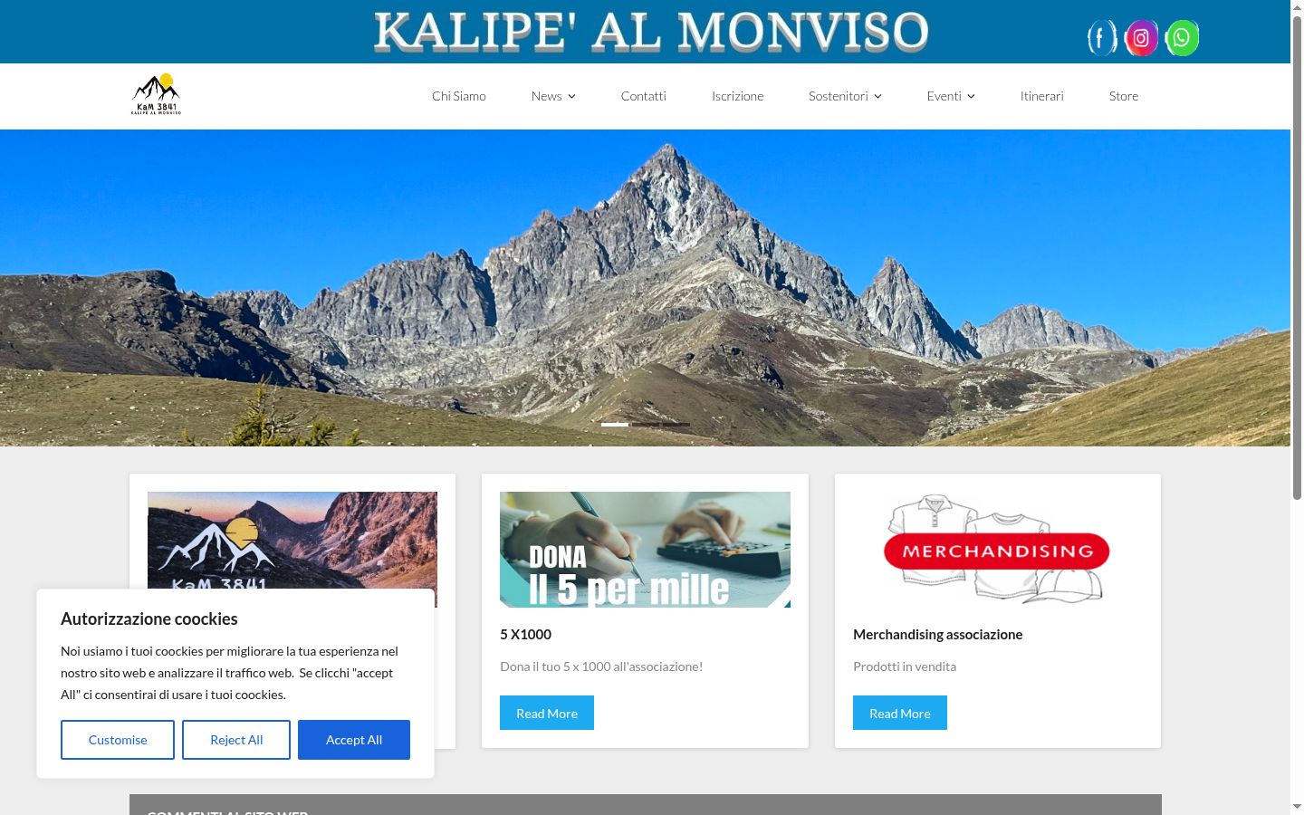 Captura de pantalla del banner de consentimiento mostrado antes de cualquier interacción