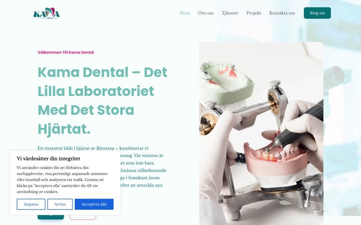 Screenshot of kamadental.se