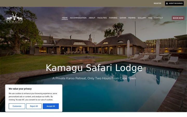 Screenshot of kamagusafarilodge.com
