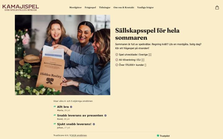 Screenshot of kamajispel.se