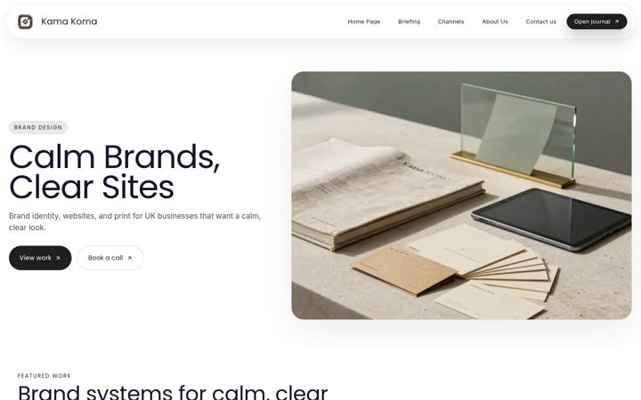 Screenshot of kamakoma.co.uk