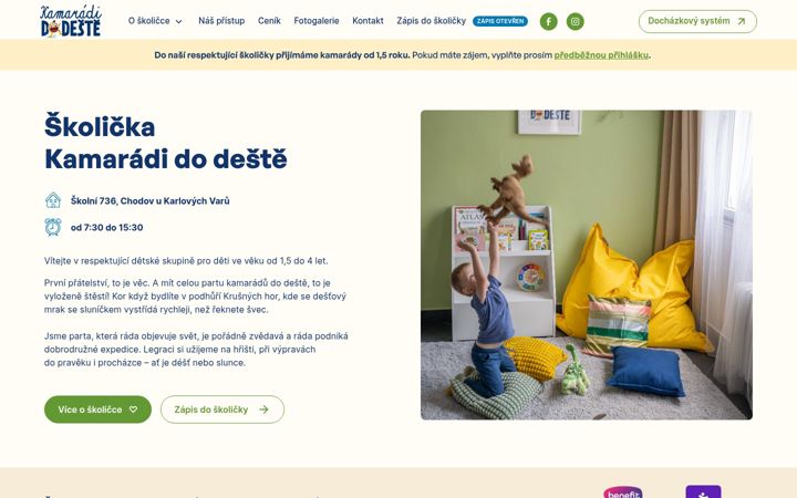 Snímek obrazovky kamaradidodeste.cz