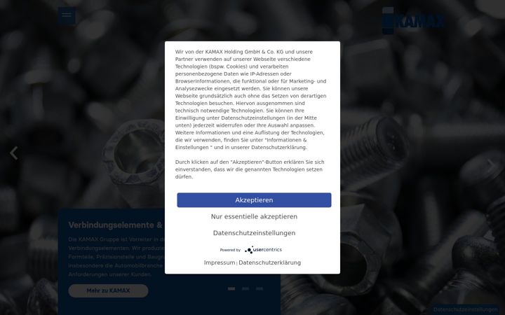 Screenshot of kamax.com