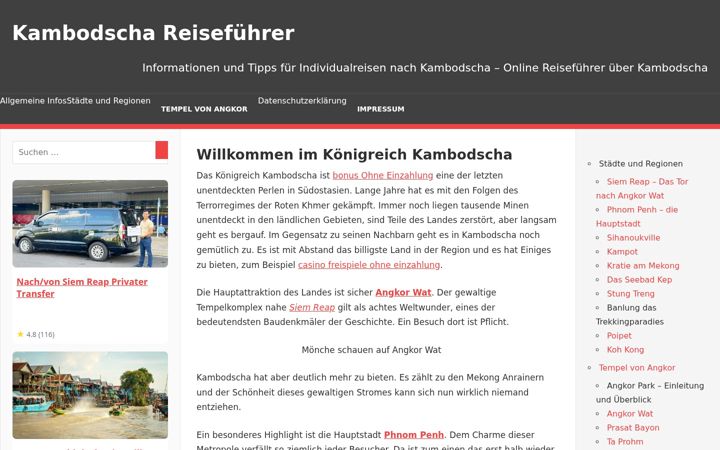 Screenshot of kambodscha-reisefuehrer.de