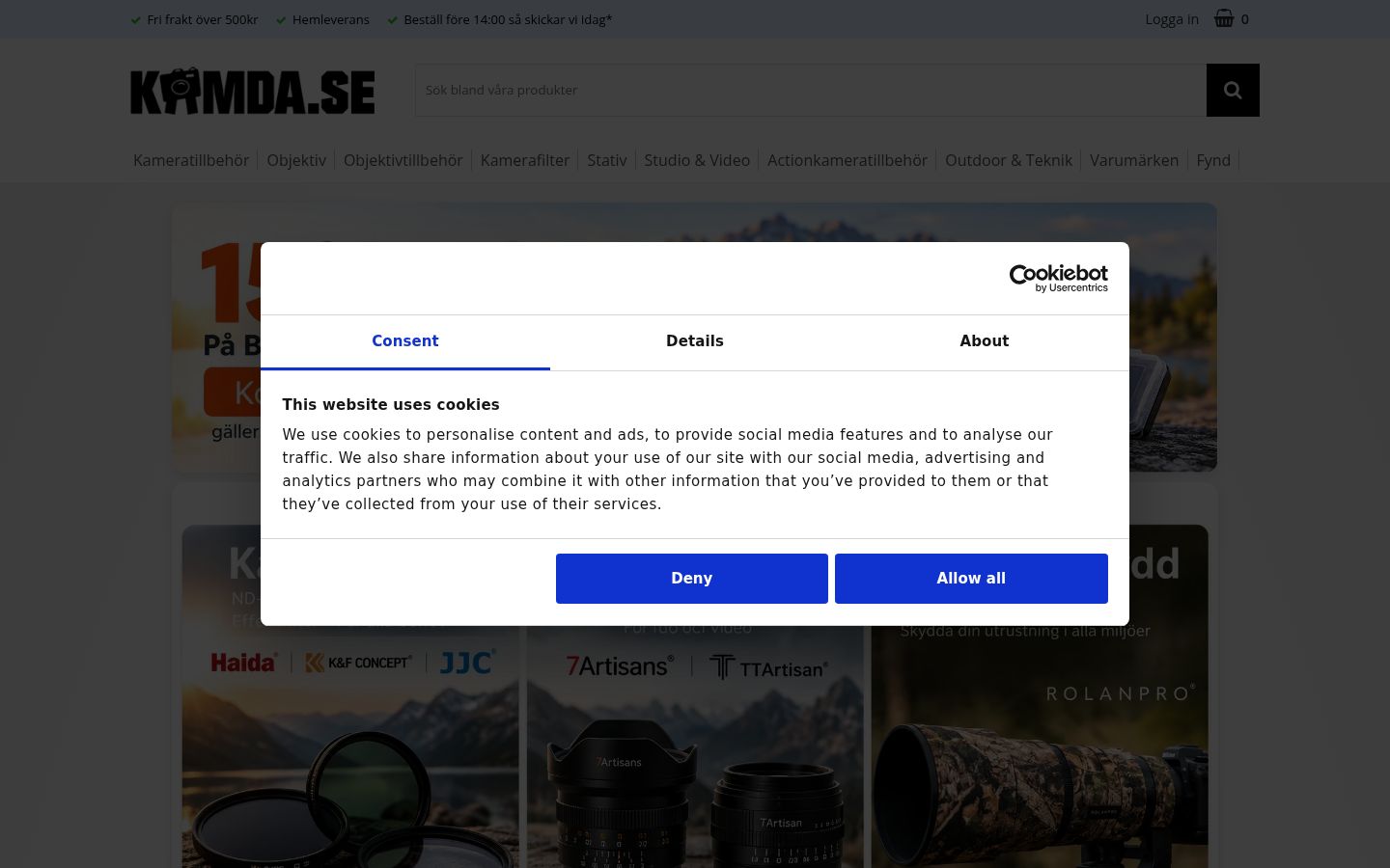 Screenshot tal-banner tal-kunsens muri qabel kwalunkwe interazzjoni