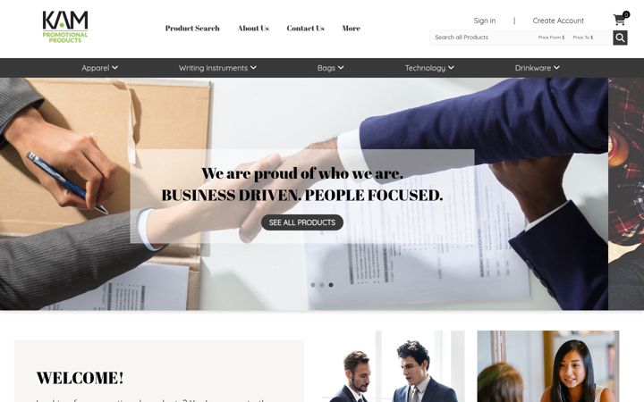 Screenshot of kamdesignsinc.com