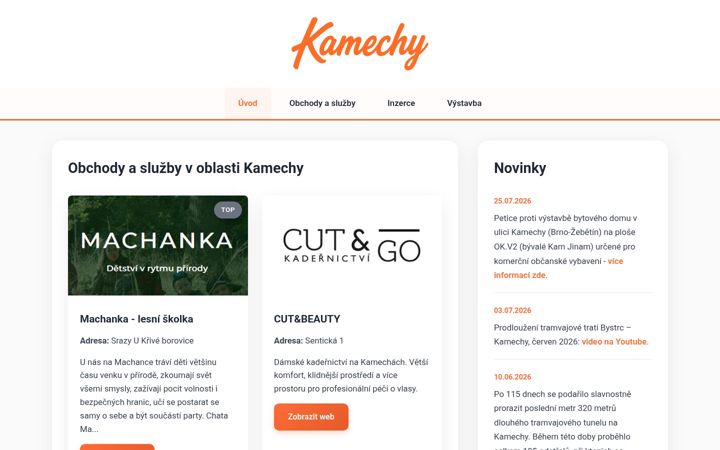 Screenshot of kamechy.cz