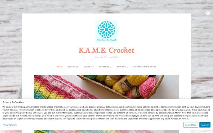Screenshot of kamecrochet.com