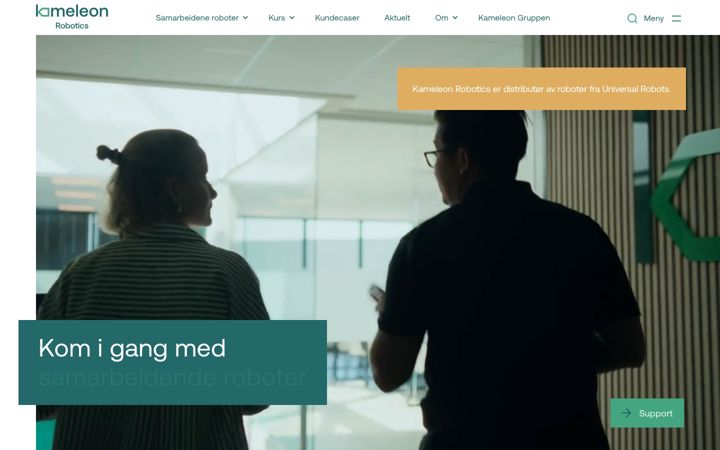 Screenshot of kameleonrobotics.no