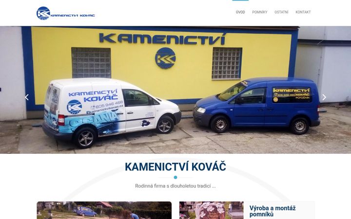 Screenshot of kamenictvikovac.cz