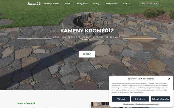 Screenshot of kameny-kromeriz.cz