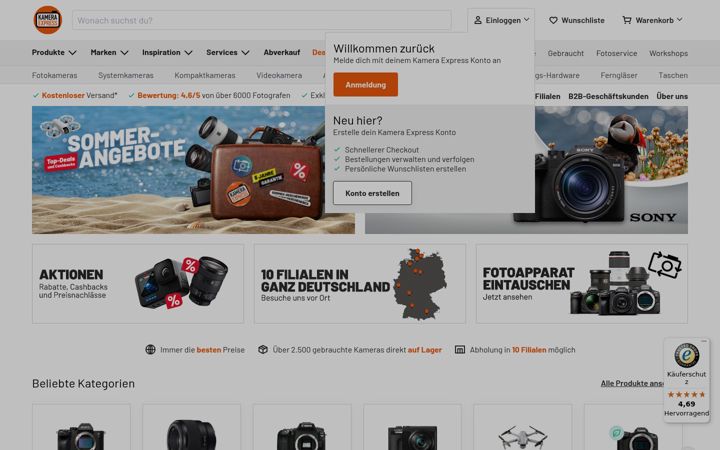 Screenshot of kamera-express.de