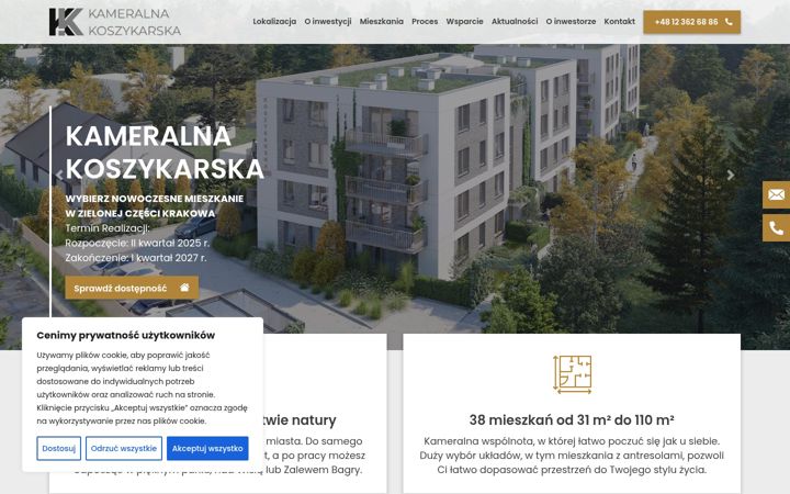 Screenshot of kameralnakoszykarska.pl