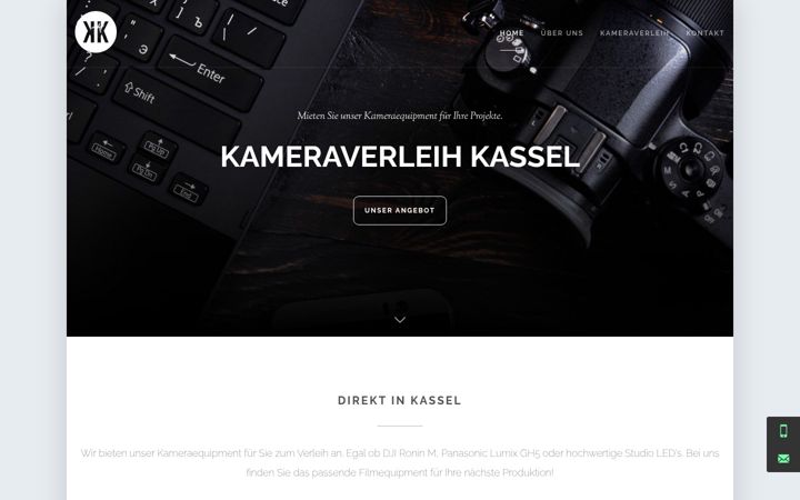 Screenshot of kameraverleih-kassel.de