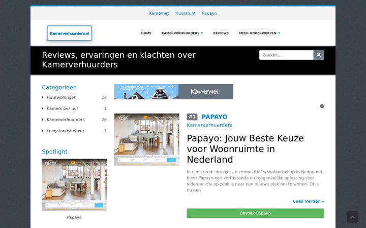 Screenshot of kamerverhuurders.nl