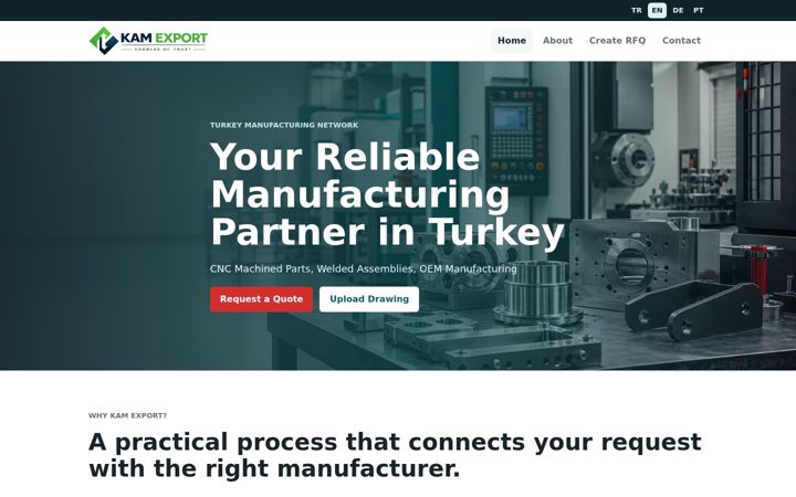 Screenshot of kamexport.com