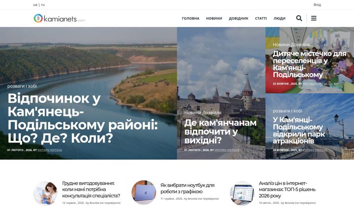 Screenshot of kamianets.com